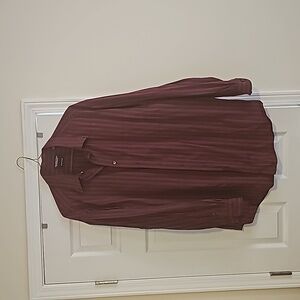 Roundtree & Yorke, 3XLT, Maroon, Long-sleeved shirt.